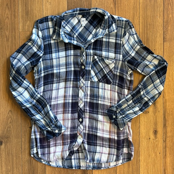 Purple/Blue GAP Flannel - Small - Picture 1 of 6